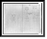Geometrical diagrams relating to perspective methods by various authors; one-point perspective sketch of interior, Antique Print