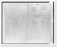 Geometrical diagrams relating to perspective methods by various authors; one-point perspective sketch of interior, Antique Print