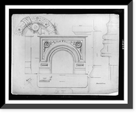 Fireplace mantel. Elevations, plan, section, and full size details.J.G. Bruff, Des: Mar. 1880, Historic Print