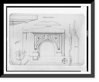 Fireplace mantel. Elevations, plan, sections, and full size details.J.G. Bruff, Des: Jany. 1880, Historic Print