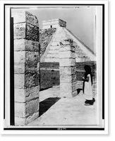 Castillo from the Warriors, Chich&eacute;n Itz&aacute;, Yucatan.Laura Gilpin, Colorado Springs, Colorado, Antique Print