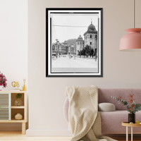 Street scene showing government buildings, Seoul, Korea.photo by Publishers Photo Service, New York, Vintage Poster