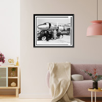 Historic Framed Print, [Glenn Martin and mother, Arminta Martin, in front of Martin 202 airliner],  17-7/8" x 21-7/8"