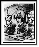 Historic Framed Print, [Mrs. Minta Martin with her son, Glenn L. Martin, in an early Martin plane. Martin was the first man to take his own mother for a flight, when with Mrs.,  17-7/8" x 21-7/8"