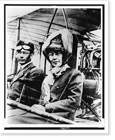 Historic Framed Print, [Mrs. Minta Martin with her son, Glenn L. Martin, in an early Martin plane. Martin was the first man to take his own mother for a flight, when with Mrs.,  17-7/8" x 21-7/8"