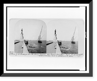 Statue of De Lesseps on the Suez Canal, his great creation, Port Said, Egypt Classic, Antique Wall Art