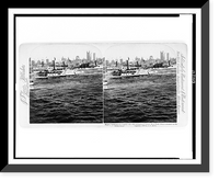 Mighty buildings of a mighty city. sky-scrapers of lower New York. from a steamer on the North River, Antique Wall Art