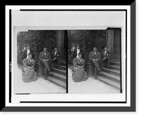 Booker T. Washington, seated on steps of porch, with wife and two sons, Vintage Wall Art