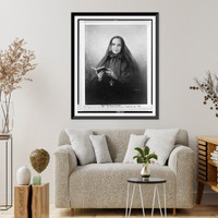 Historic Framed Print, [Saint Frances Xavier Cabrini, half-length portrait, seated, facing, facing slightly left],  17-7/8" x 21-7/8"