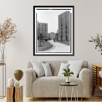 Historic Framed Print, New York City. Queensbridge, N.Y.. 5-2, built by New York City Housing Authority with USHA aid,  17-7/8" x 21-7/8"