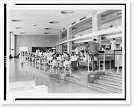 Main lobby with people waiting in waiting room of the Administration Building at Washington National Airport, Antique Poster