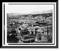 Historic Framed Print, Genoa. Railway station. Statue of Columbus,  17-7/8" x 21-7/8"