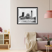 Historic Framed Print, Verona. Church and campanile. St. Zenone,  17-7/8" x 21-7/8"