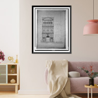 Historic Framed Print, [Two office buildings for B.F. Saul (15th Street, N.W., Washington, D.C.). North building Front. Elevation],  17-7/8" x 21-7/8"