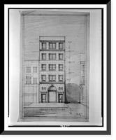 Historic Framed Print, [Two office buildings for B.F. Saul (15th Street, N.W., Washington, D.C.) North building. Front. Elevation].George N. Ray, Architect.,  17-7/8" x 21-7/8"