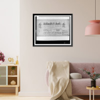Historic Framed Print, [Two office buildings for B.F. Saul (15th Street, N.W., Washington, D.C.). Projections. Plans and elevations].George N. Ray, Architect.,  17-7/8" x 21-7/8"