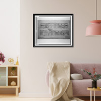 Historic Framed Print, [Two office buildings for B.F. Saul (15th Street, N.W., Washington, D.C.). North building. First floor office. Elevations].George N. Ray, Architect.,  17-7/8" x 21-7/8"