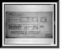 Historic Framed Print, [Two office buildings for B.F. Saul (15th Street, N.W., Washington, D.C.) South building. First floor. Elevations].George N. Ray, Architect.,  17-7/8" x 21-7/8"