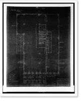 Historic Framed Print, [Two office buildings for B.F. Saul (15th Street, N.W., Washington, D.C.) Typical floor. Plan].George N. Ray, Architect.,  17-7/8" x 21-7/8"