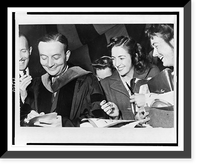 French official at United Nations Conference signs autographs, Vintage Wall Art