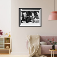 French official at United Nations Conference signs autographs, Vintage Wall Art