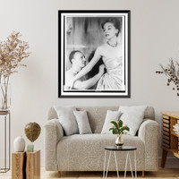 Portrait of Pierre Balmain and Ruth Ford making a dress, Vintage Poster
