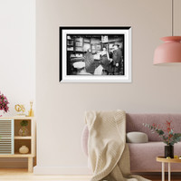 Historic Framed Print, Poor Jews receiving free groceries, New York,  17-7/8" x 21-7/8"