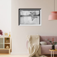 Historic Framed Print, Mrs. Cunningham - ice skating,  17-7/8" x 21-7/8"
