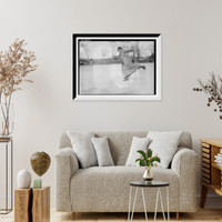 Historic Framed Print, Mrs. Cunningham - ice skating,  17-7/8" x 21-7/8"