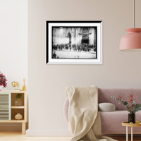 Historic Framed Print, Leaving St. Patrick's Cathedral after Easter Service, 5th Ave., New York,  17-7/8" x 21-7/8"