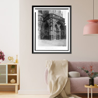 Historic Framed Print, Nuremburg. Door of the Frauenkirche,  17-7/8" x 21-7/8"