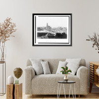 Historic Framed Print, Dresden. Bridge over Elbe,  17-7/8" x 21-7/8"