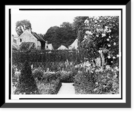 Historic Framed Print, [Pavilion Colombe, Mrs. Edith Wharton's villa, St. Brice-sous-For&ecirc;t, France, with garden in foreground,  17-7/8" x 21-7/8"