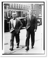 Colonel Charles A. Lindbergh and Colonel Schwarzkopf as they arrived today at the courthouse at Flemington, N.J., for the trial of John Hughes Curtis, Antique Print