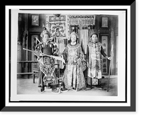 Historic Framed Print, [Three actors from Theatre Annamite, full-length portrait, in costumes, Paris Exposition, 1889],  17-7/8" x 21-7/8"