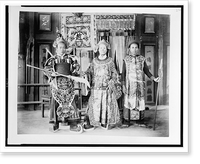 Historic Framed Print, [Three actors from Theatre Annamite, full-length portrait, in costumes, Paris Exposition, 1889],  17-7/8" x 21-7/8"