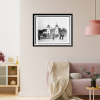 Historic Framed Print, [Entrance to Javanese Village, Paris Exposition, 1889],  17-7/8" x 21-7/8"