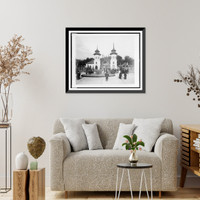 Historic Framed Print, [Entrance to Javanese Village, Paris Exposition, 1889],  17-7/8" x 21-7/8"