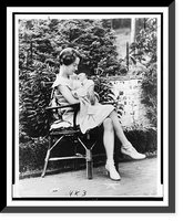 Mrs. Charles A. Lindbergh holding her son, a few weeks after birth, Historic Reproduction