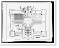 Alterations to the Library of Congress Thomas Jefferson Building, Washington, D.C. Cellar floor plan, Historic Reproduction