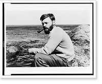 Historic Framed Print, Farley Mowat, author of The desperate people,  17-7/8" x 21-7/8"