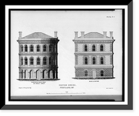 Government building (Custom House, Post Office, and Court Room"), Middle Street and Exchange Street, Portland, Maine. Main front and rear elevations", Antique Wall Art
