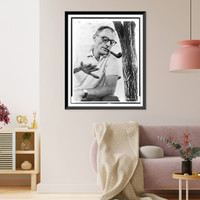 Arthur Miller, half-length portrait, facing right, with pipe in his mouth Classic, Antique Poster