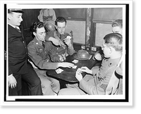 U.S. soldiers playing cards on Pullman car.photo by Pullman Company. Classic, Antique Wall Art