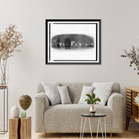 Historic Framed Print, The Battle at the southwest pass - retreat of the rebel flotilla,  17-7/8" x 21-7/8"