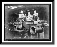 Historic Framed Print, Locomotive building #4,  17-7/8" x 21-7/8"