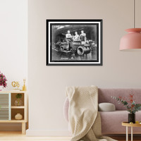 Historic Framed Print, Locomotive building #4,  17-7/8" x 21-7/8"