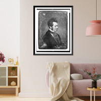 Historic Framed Print, [Edwin Forrest, head-and-shoulders portrait, nearly in profile to the right, with side whiskers],  17-7/8" x 21-7/8"