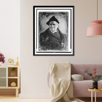 Historic Framed Print, [Philander Chase, head-and-shoulders portrait, slightly to the left with eyes facing front, wearing clerical cap] - 2,  17-7/8" x 21-7/8"