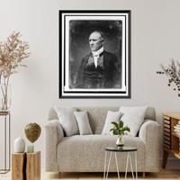 Historic Framed Print, [Sam Houston, half-length portrait, three-quarters to the left, in civilian dress, clean shaven] - 3,  17-7/8" x 21-7/8"